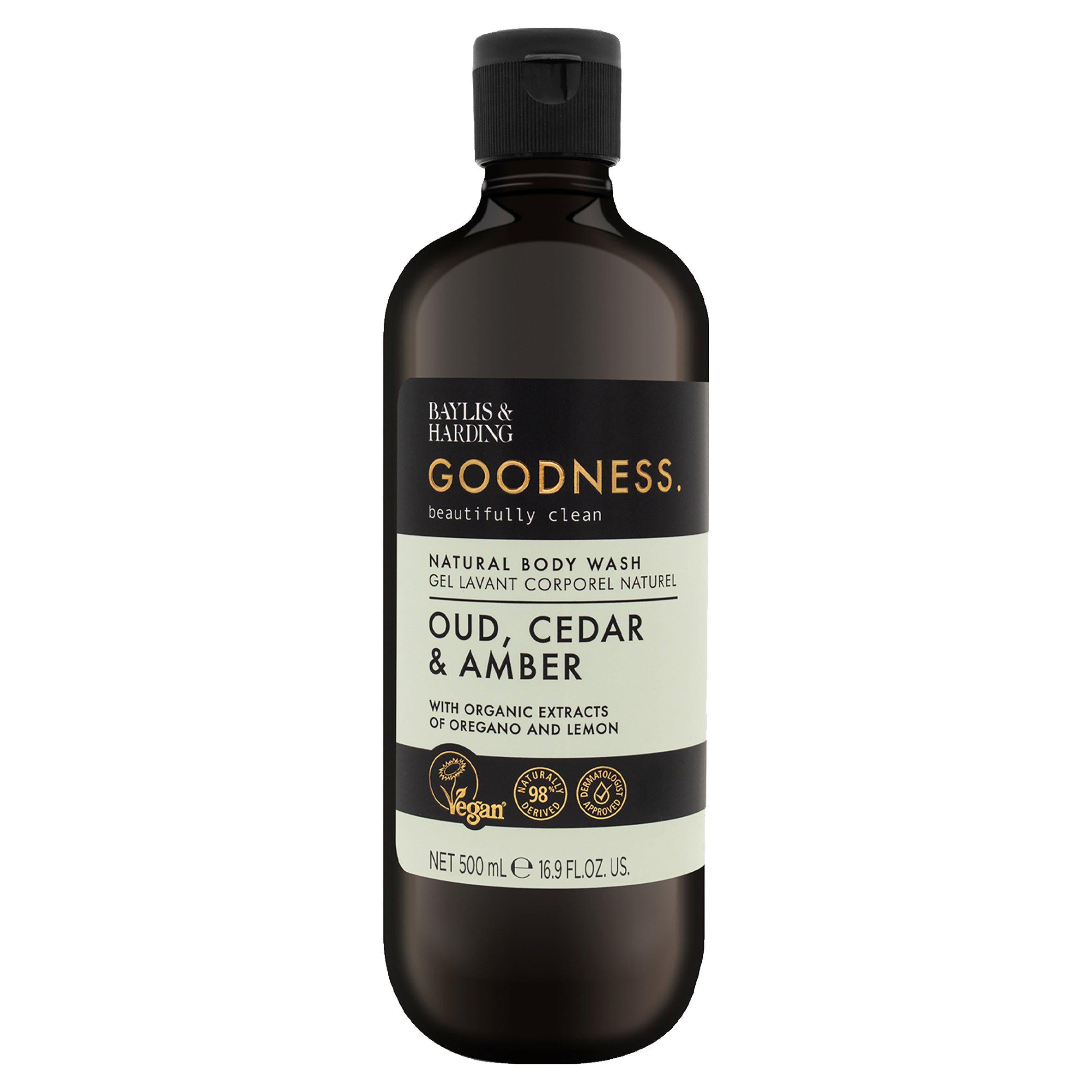 Baylis&amp;Harding Goodness Oud,Cedar,Amber-ბუნებრივი შხაპის გელი (500 მლ)